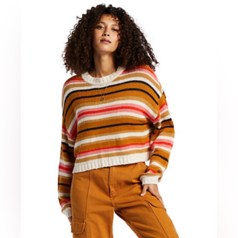 Billabong Juniors’ So Bold Striped Crewneck Sweater